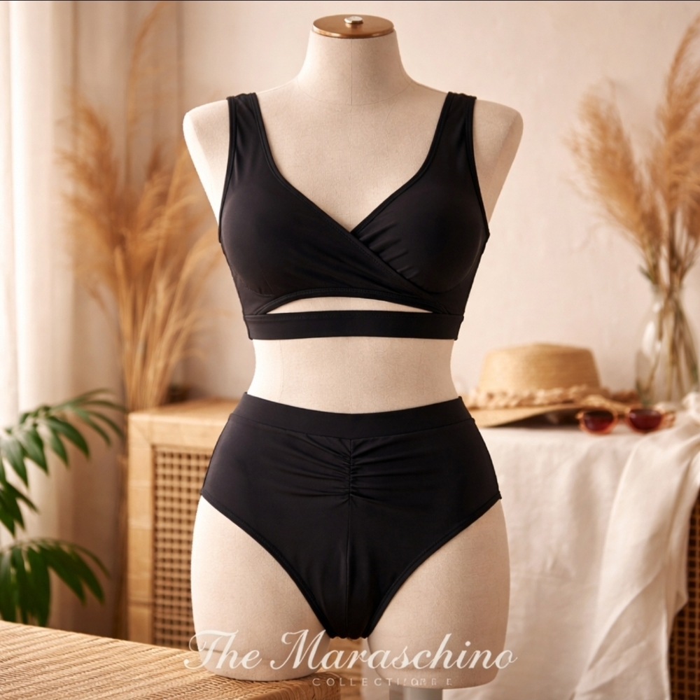 Blooming Jelly Sporty Black High Waisted Bikini | XL NWT